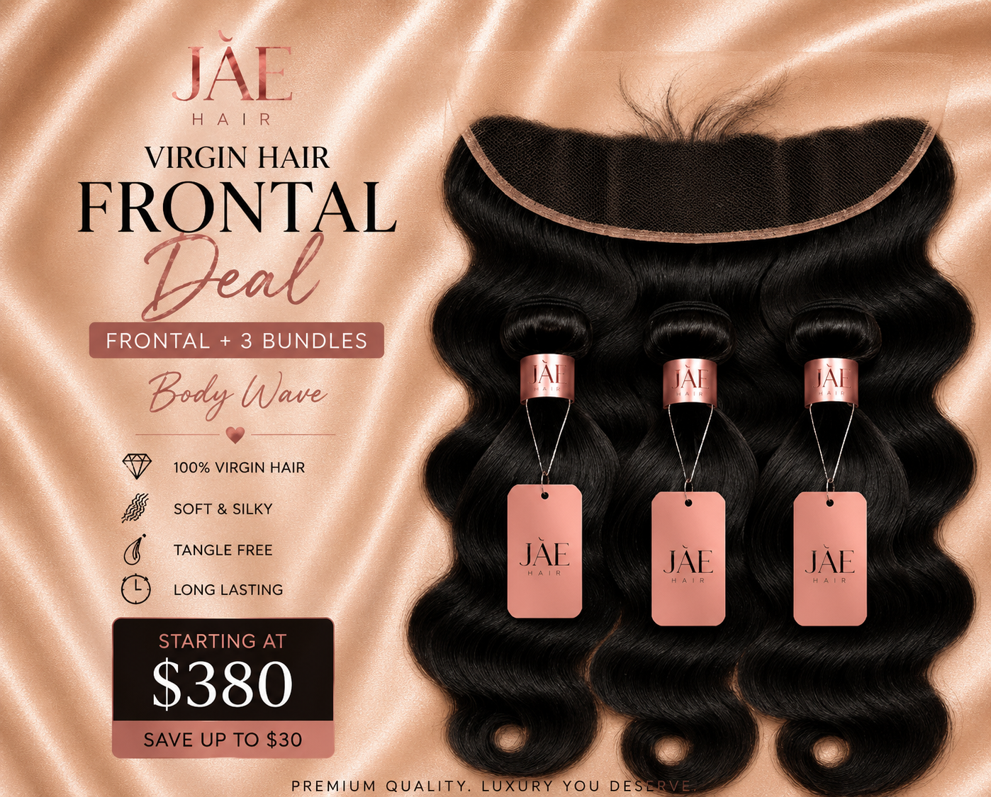 Virgin Body Wave Bundle Deal with HD Lace Frontal