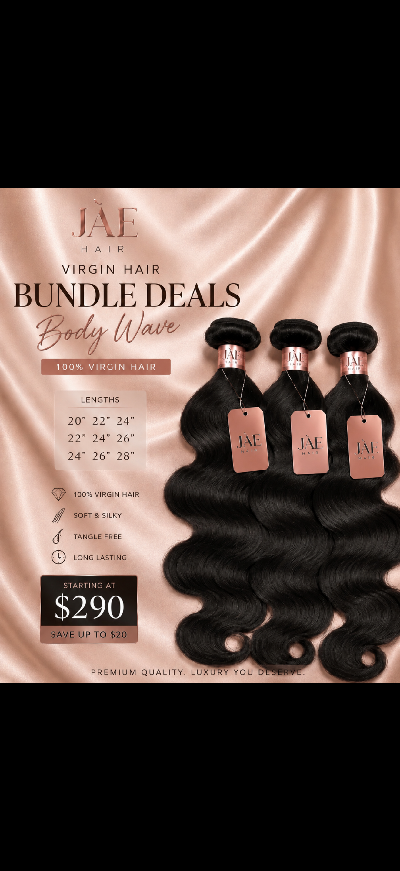 Virgin Body Wave    Bundle Deal — Luxury 100% Virgin Hair
